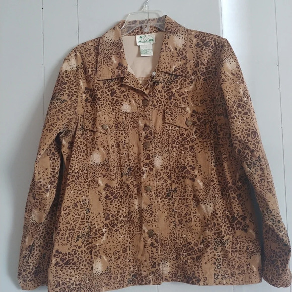 The Quacker Factory Leopard print jacket Large - Picture 1 of 8